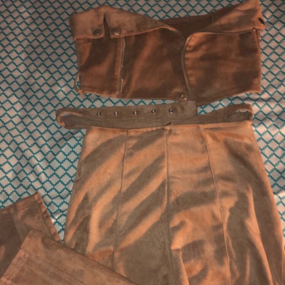 2 piece brown set.